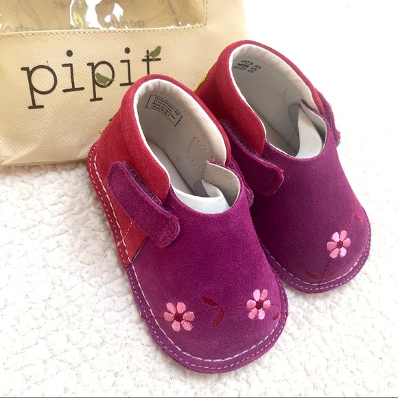 Pipit Other - Pipit Suede Flower Fuchsia Strawberry Baby Shoes 4